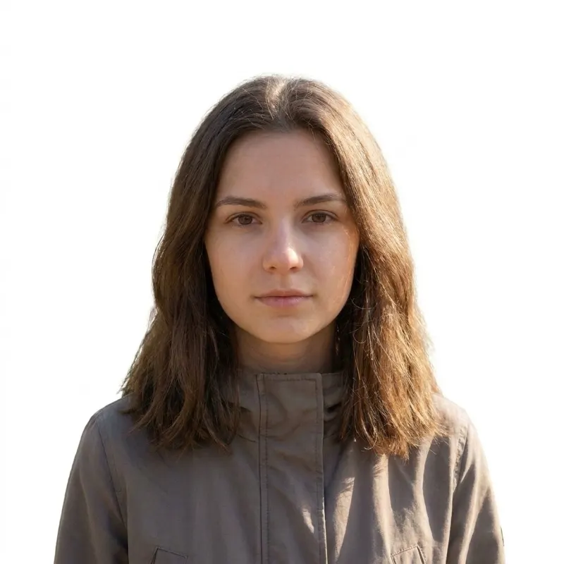 ChatGPT prompt for passport photo result: background swapped to pure white, framing and face unchanged